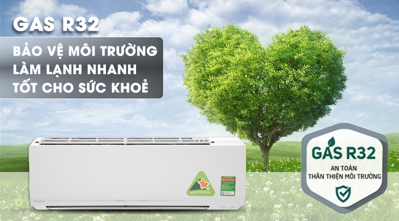 Gas R-32 - Máy lạnh Daikin Inverter 1.0 HP ATKC25UAVMV