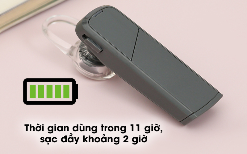 Tai nghe Bluetooth Plantronics Explorer 80 Sable Xám - Thời gian dùng đến 11 giờ