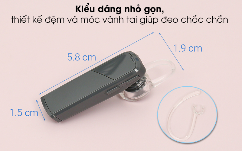 Tai nghe Bluetooth Plantronics Explorer 80 Sable Xám - Thiết kế dạng hộp đơn giản, thời thượng