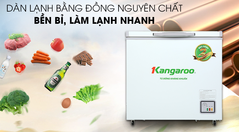 Tủ đông Kangaroo 140 lít KG 265NC1 - Dàn lạnh bằng đồng nguyên chất